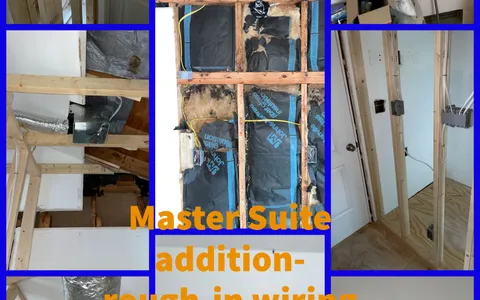 Electrical rough-in wiring for a home addition and remodel by Dibble Electrical in Central Virginia